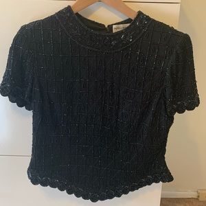 Vintage silk beaded top